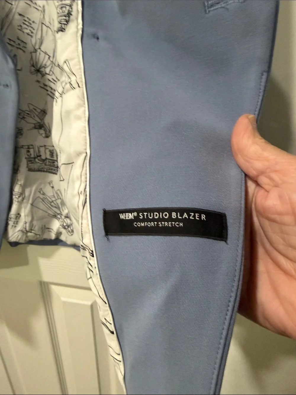 White House Black Market Double-Breasted Powder Blue Blazer